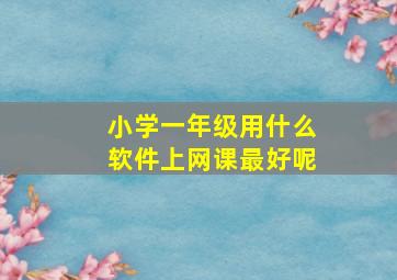 小学一年级用什么软件上网课最好呢