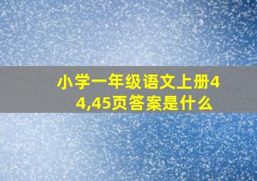 小学一年级语文上册44,45页答案是什么