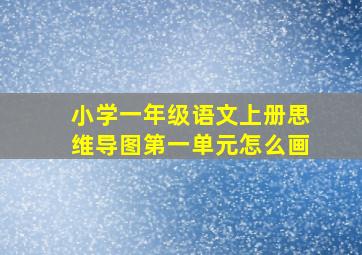 小学一年级语文上册思维导图第一单元怎么画