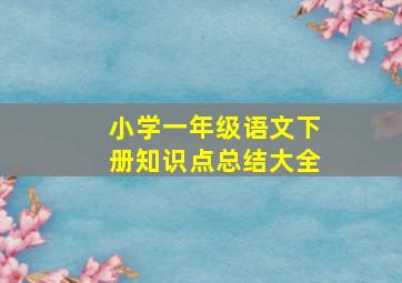 小学一年级语文下册知识点总结大全