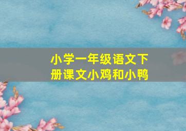 小学一年级语文下册课文小鸡和小鸭