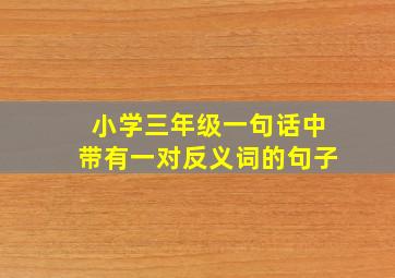 小学三年级一句话中带有一对反义词的句子