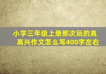 小学三年级上册那次玩的真高兴作文怎么写400字左右