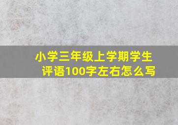 小学三年级上学期学生评语100字左右怎么写