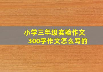 小学三年级实验作文300字作文怎么写的