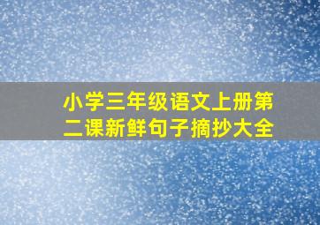 小学三年级语文上册第二课新鲜句子摘抄大全