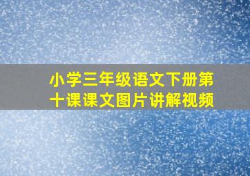 小学三年级语文下册第十课课文图片讲解视频