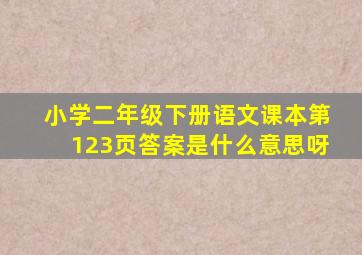 小学二年级下册语文课本第123页答案是什么意思呀