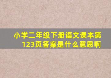 小学二年级下册语文课本第123页答案是什么意思啊