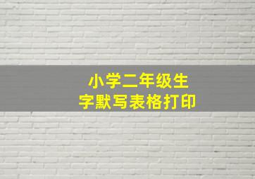 小学二年级生字默写表格打印