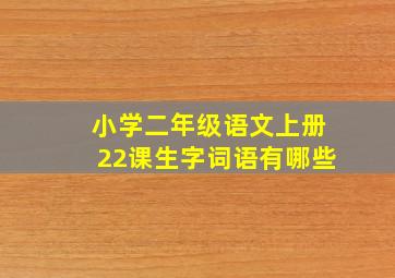 小学二年级语文上册22课生字词语有哪些