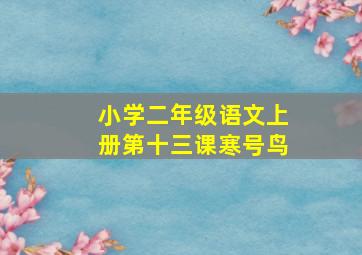 小学二年级语文上册第十三课寒号鸟