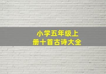 小学五年级上册十首古诗大全