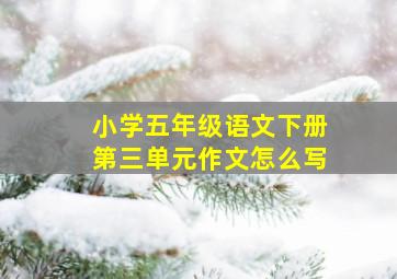 小学五年级语文下册第三单元作文怎么写