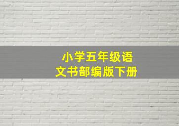 小学五年级语文书部编版下册