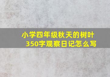 小学四年级秋天的树叶350字观察日记怎么写