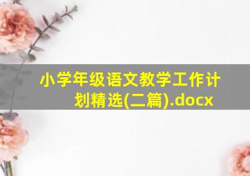 小学年级语文教学工作计划精选(二篇).docx