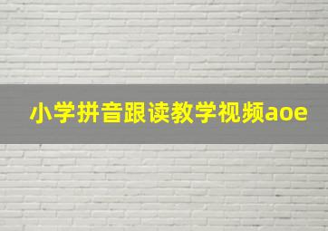 小学拼音跟读教学视频aoe