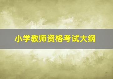 小学教师资格考试大纲