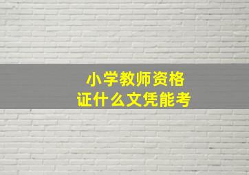 小学教师资格证什么文凭能考