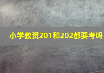 小学教资201和202都要考吗