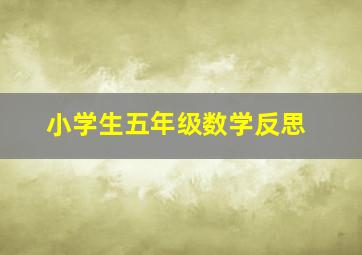 小学生五年级数学反思