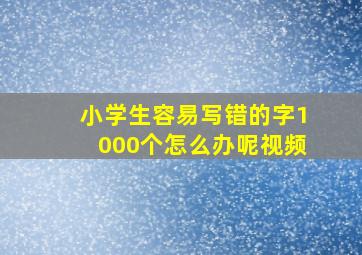 小学生容易写错的字1000个怎么办呢视频