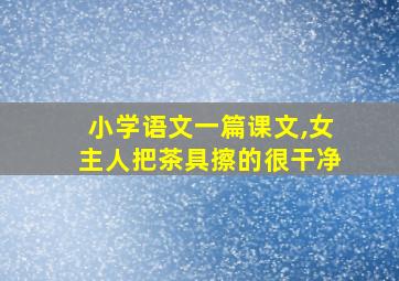 小学语文一篇课文,女主人把茶具擦的很干净