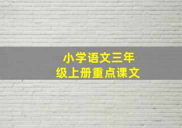 小学语文三年级上册重点课文