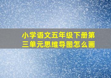 小学语文五年级下册第三单元思维导图怎么画