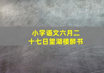 小学语文六月二十七日望湖楼醉书