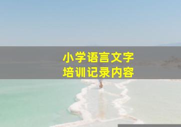 小学语言文字培训记录内容