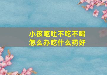 小孩呕吐不吃不喝怎么办吃什么药好