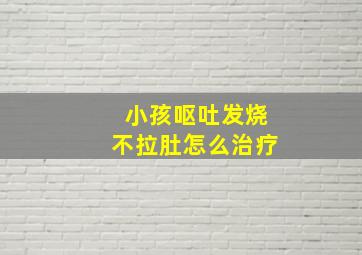 小孩呕吐发烧不拉肚怎么治疗