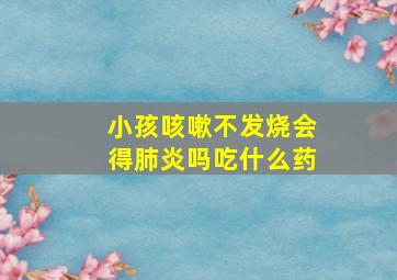 小孩咳嗽不发烧会得肺炎吗吃什么药