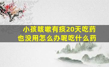 小孩咳嗽有痰20天吃药也没用怎么办呢吃什么药