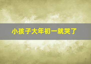 小孩子大年初一就哭了