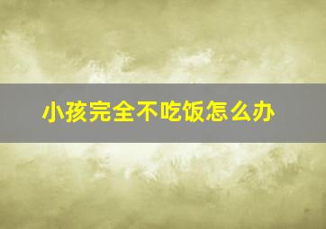 小孩完全不吃饭怎么办