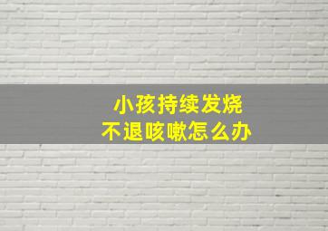 小孩持续发烧不退咳嗽怎么办