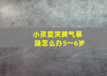 小孩爱哭脾气暴躁怎么办5一6岁