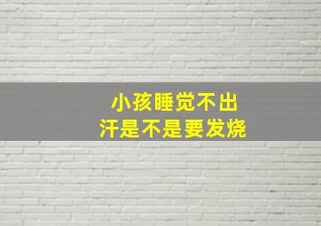 小孩睡觉不出汗是不是要发烧