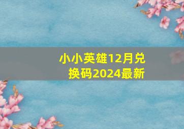 小小英雄12月兑换码2024最新