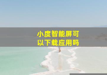 小度智能屏可以下载应用吗