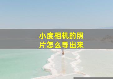 小度相机的照片怎么导出来