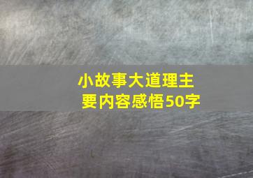 小故事大道理主要内容感悟50字