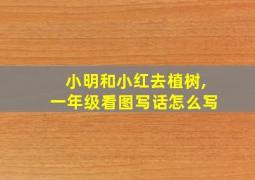 小明和小红去植树,一年级看图写话怎么写