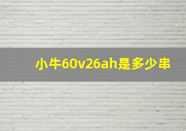 小牛60v26ah是多少串