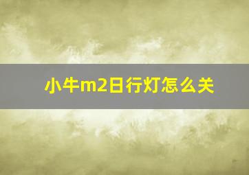 小牛m2日行灯怎么关