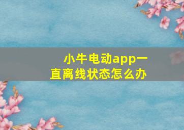 小牛电动app一直离线状态怎么办