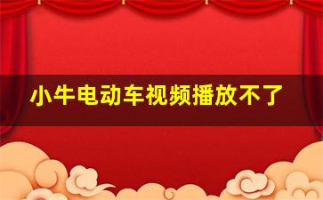 小牛电动车视频播放不了